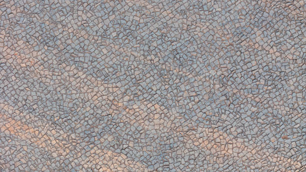 istock Aerial image taken with a drone of a sidewalk with regular stones 2176222689