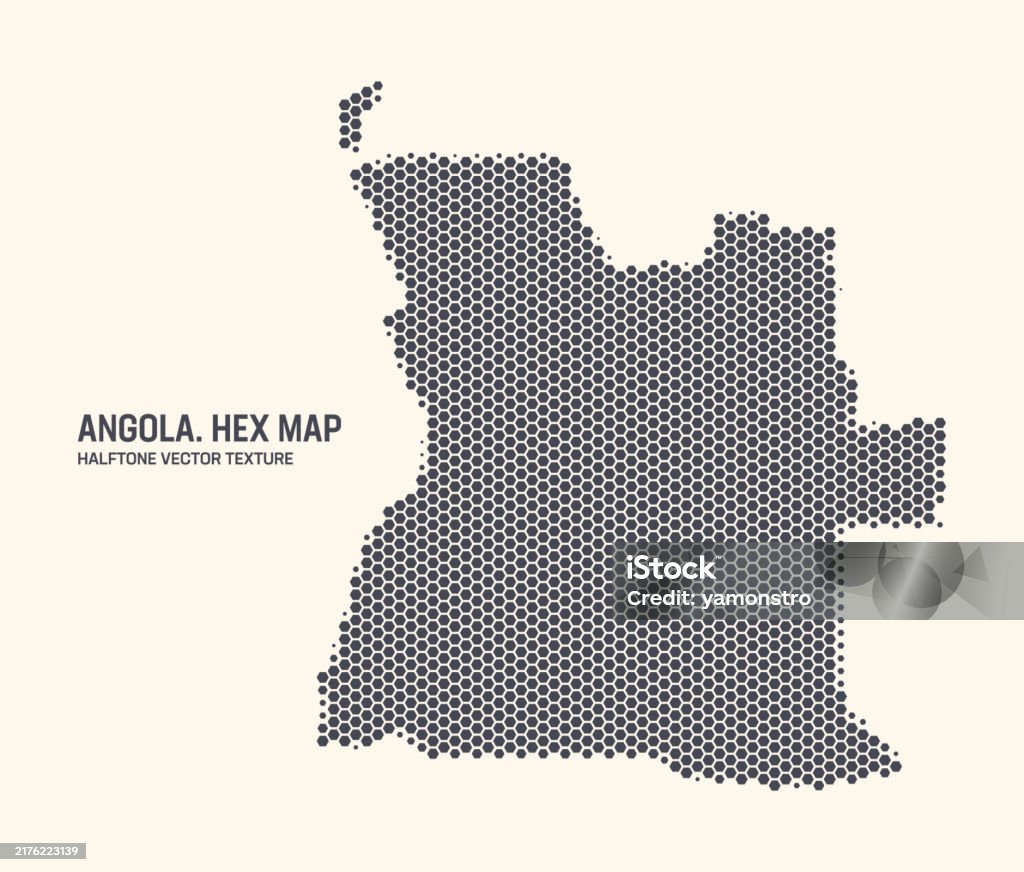 Angola Map Vector Hexagonal Half Tone Pattern Isolated On Light ...