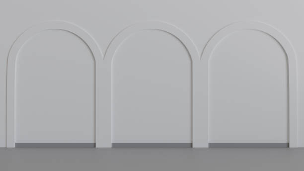 istock Minimalist wall with three arches, in a modern and elegant design 2176225914