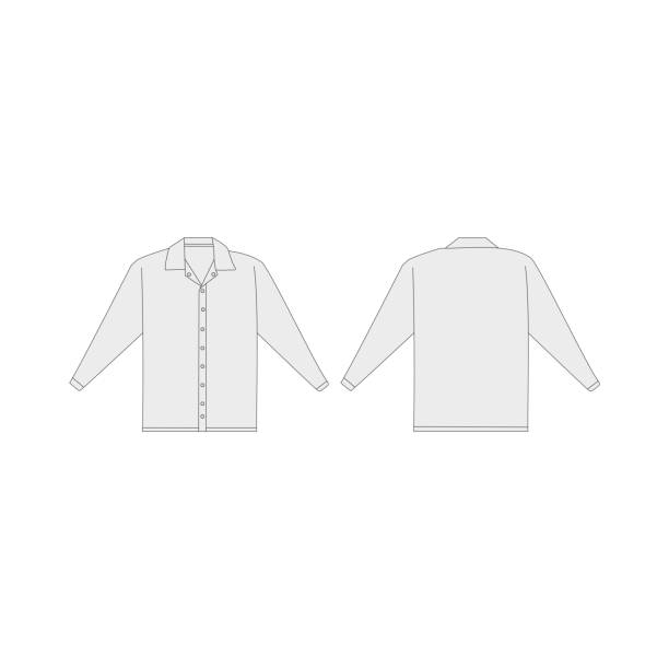 istock Classic Shirt Design Technical Drawing - Flat Sketch of Classic Shirt Design 2176228585