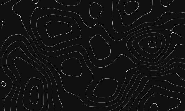 istock Abstract topographic contour map concept, cartography geographic terrain pattern design, topo wavy black and white mountain surface, liquid line art background animation 2176230667