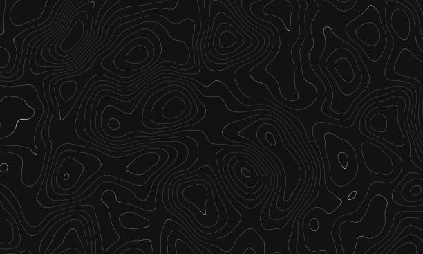 istock Abstract topographic contour map concept, cartography geographic terrain pattern design, topo wavy black and white mountain surface, liquid line art background animation 2176230671