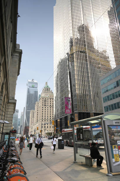 Toronto, Ontario, Canada-19 June, 2019: Scenic Toronto financial district skyline and modern architecture