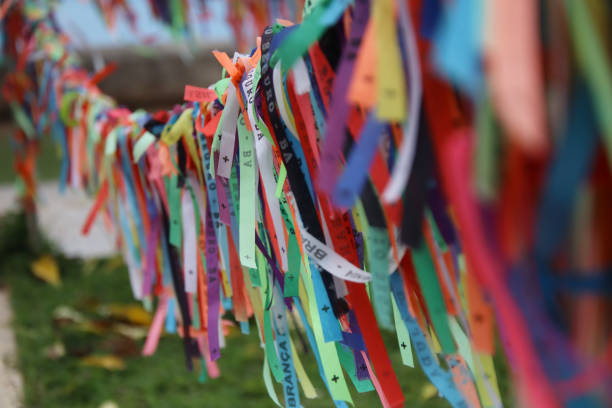istock Vibrant Array of Colorful Ribbons Tied to a String: Festive and Decorative Display 2176232259