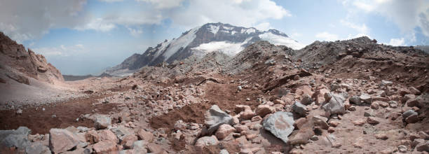 Eroded Elegance of mount Kazbegi: The interplay of ice and rock creates a harmonious composition of contrasting elements.