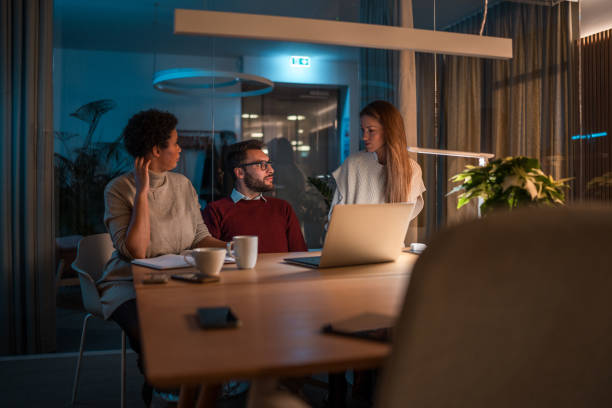 istock Diverse Business Team Working Late in Office 2176286190