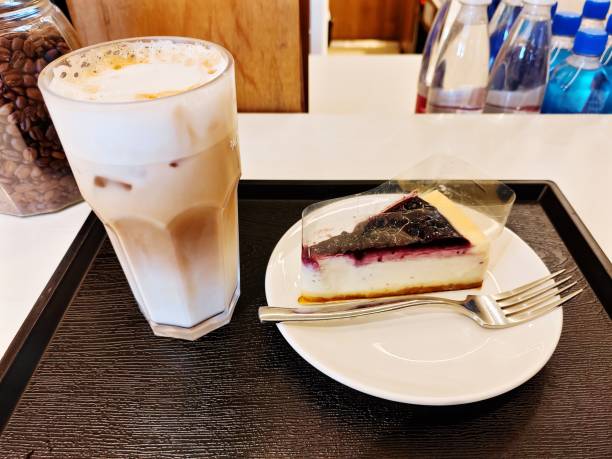 istock Iced Coffee and Blueberry Cheesecake 2176289112