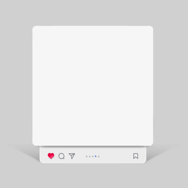 istock Social media post interface mockup. Social media mobile app page template design for user carousel post feed. Minimal design interface mobile app template of popular social network 2176293692