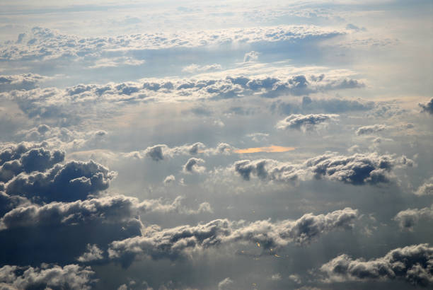 aerial view of cloud background from airplane