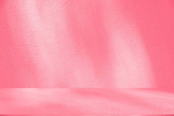 istock Wall interior background, studio, and backdrops show products. with shadow from window color white and pink light. background for text insertion and presentation of product 2176316205