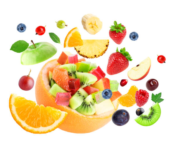 istock Fruits. Mixed fruits on white background. Fruit salad 2176325485