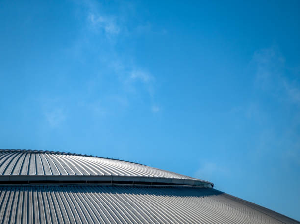 istock Modern architecture with a metal roof, clean lines 2176330778