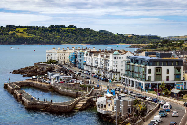 Plymouth, UK. 28 June 2024.  A beautiful coastal view out to Plymouth Sound from Plymouth Hoe in Devon.