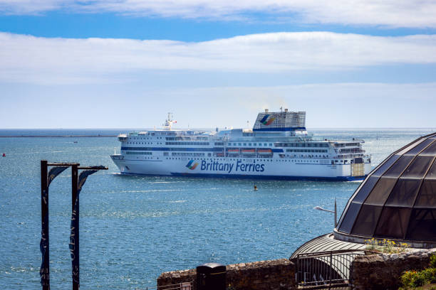 Plymouth, UK. 28 June 2024.  Brittany Ferries Pont Aven leaving Plymouth, Devon England