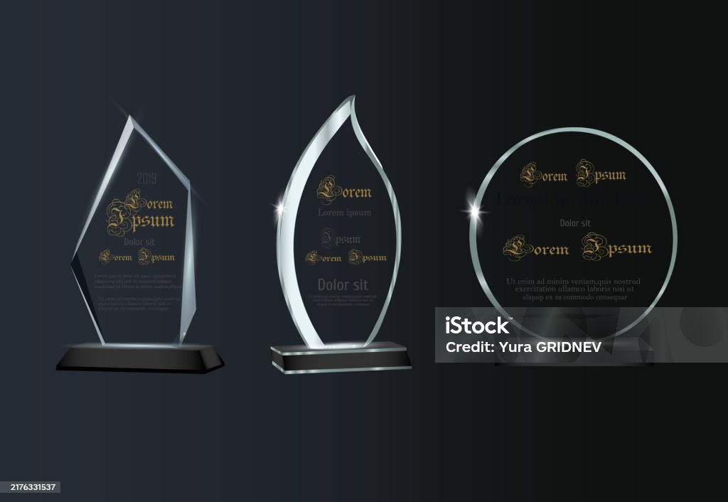 Empty Trophy Display Empty Glass Trophy On A Transparent Background Glossy Trophy For Award ...