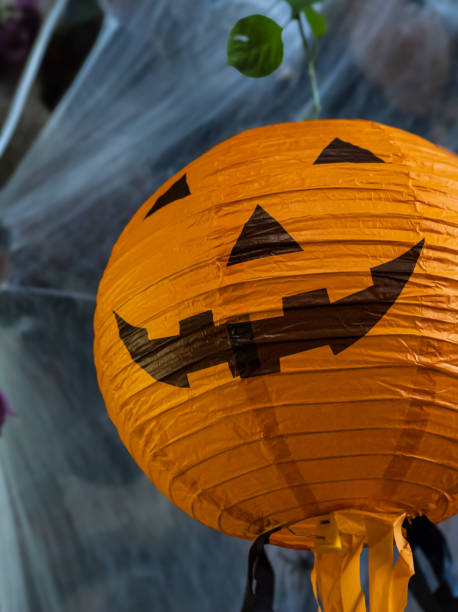 Jack-o'-lantern hanging decoration, Halloween atmosphere