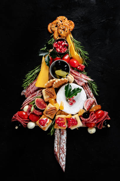 istock Christmas snack tree. Cheese plate. Christmas food concept. 2176332634