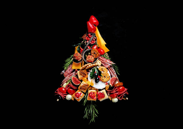 istock Christmas snack tree. Cheese plate. Christmas food concept. 2176332676