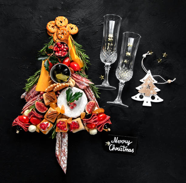 istock Christmas snack tree. Cheese plate. Christmas food concept. 2176332725