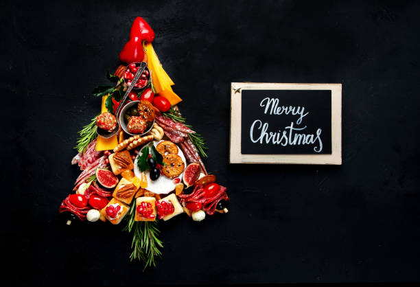 istock Christmas snack tree. Cheese plate. Christmas food concept. 2176332726