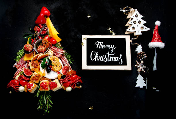 istock Christmas snack tree. Cheese plate. Christmas food concept. 2176332748
