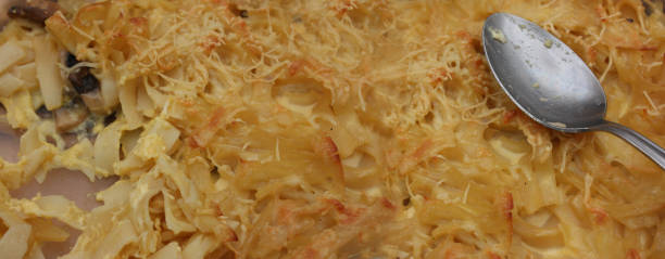 istock Tagliatelle pasta gratin with mushrooms ready to serve 2176333440
