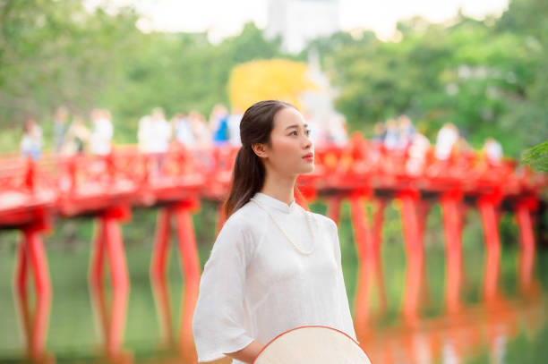 istock Vietnamese woman and landmark 2176334500