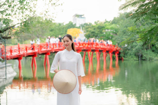 istock Vietnamese woman and landmark 2176334535