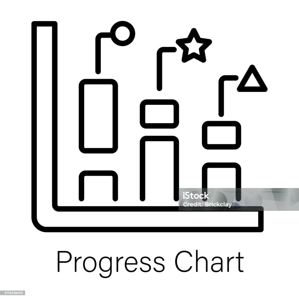 Progress Chart Coloring Progress Chart Stock Illustration - Download Image Now - Analyzing ...