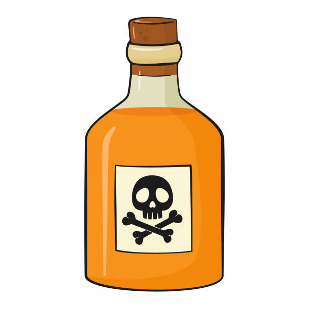 istock Bottle with poison. Cartoon. Halloween decoration 2176349462