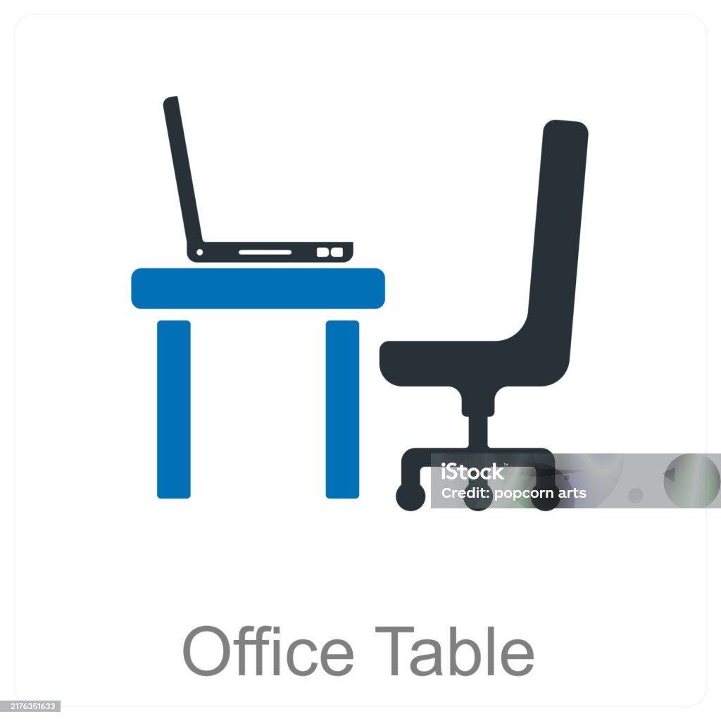 Office Table Stock Illustration - Download Image Now - Computer, Desk ...