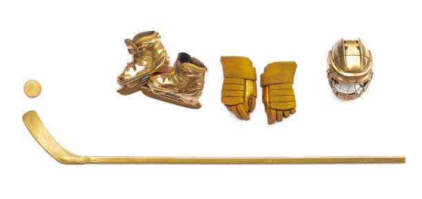 gold hockey uniform isolated on white background