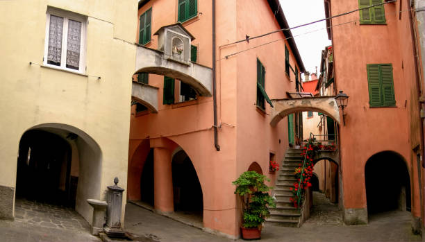 Street scene of Sacro Monte di Varese, Italy.