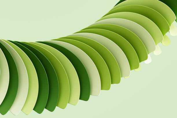 istock Sustainability concept with connecting green color curved shapes, 2176354219