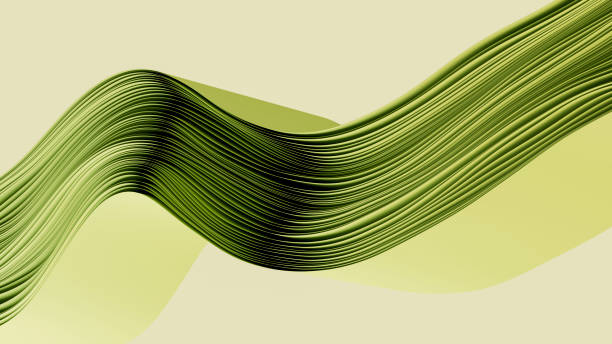 istock Sustainability concept with green color curved papers 2176357146