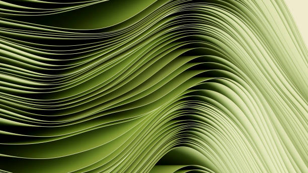 istock Sustainability concept with green color curved papers 2176357300