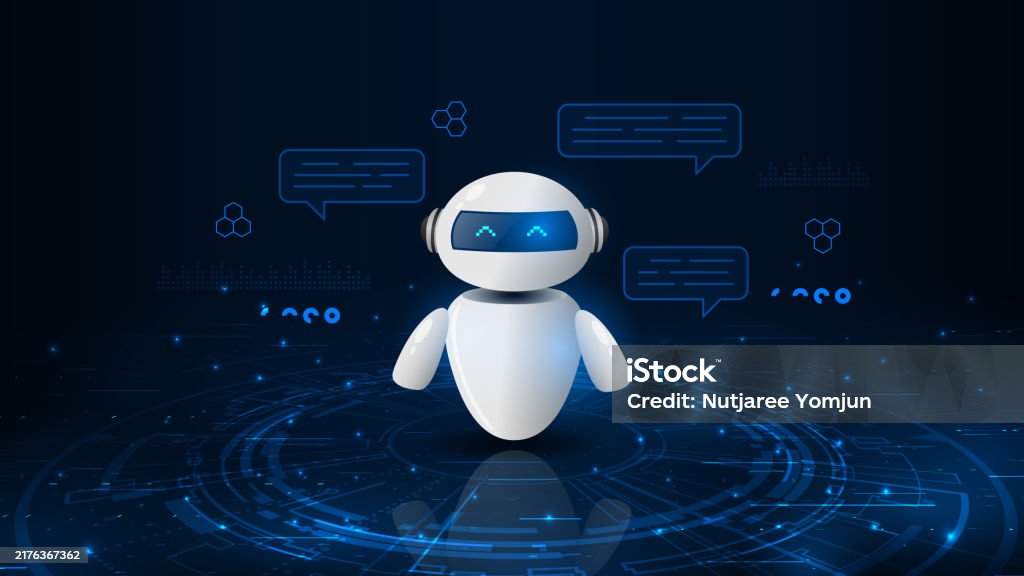 Conceito de bot de bate-papo de inteligência artificial. Fundo abstrato da inovação da tecnologia digital. - Vetor de Modelo de IA Generativa royalty-free Conceito de bot de bate-papo de inteligência artificial. Fundo abstrato da inovação da tecnologia digital. - Vetor de Modelo de IA Generativa royalty-free