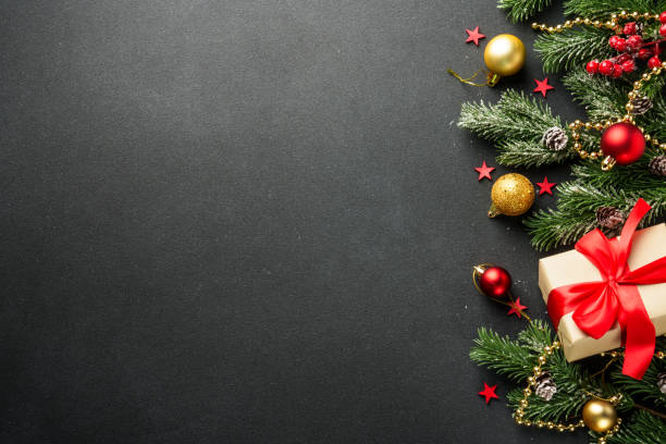 istock Christmas flat lay background with holiday decorations. 2176374425