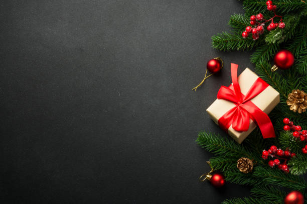 istock Christmas flat lay background with holiday decorations. 2176374620