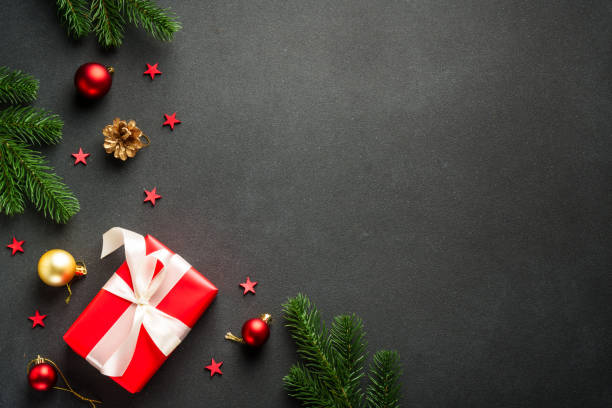 istock Christmas flat lay background with holiday decorations. 2176374772