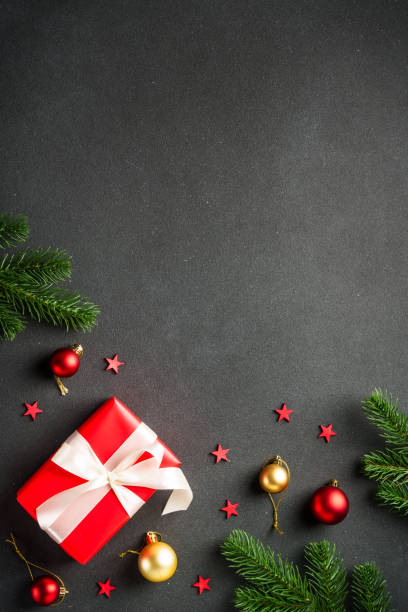 istock Christmas flat lay background with holiday decorations. 2176374803