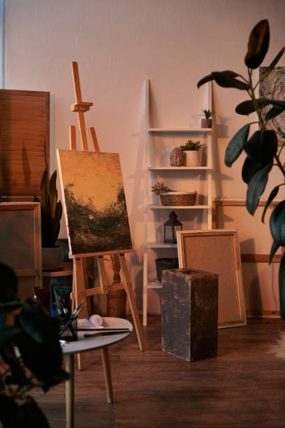 istock beautiful painting in a cozy home studio 2176376415