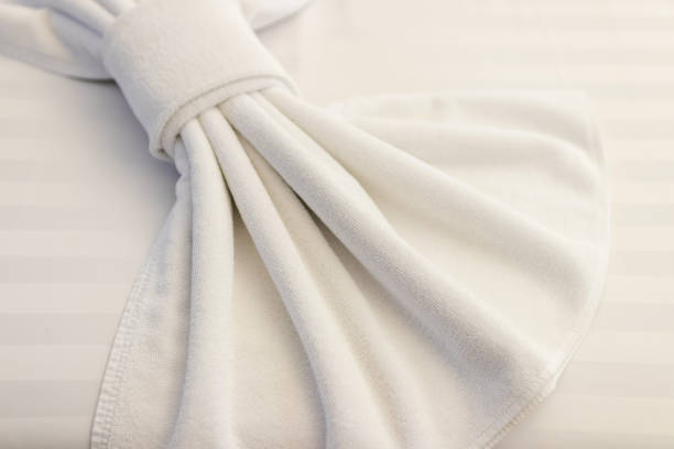istock Elegant white fabric with a soft bow, perfect for wedding decorations or interior design inspirations. 2176378759