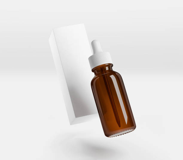 istock Realistic Brown Glass Dropper Bottle Mockup 2176379615