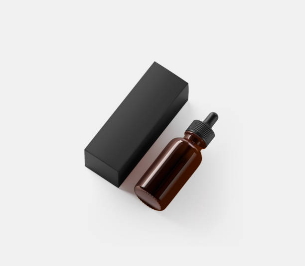 istock Realistic Brown Glass Dropper Bottle Mockup 2176379677