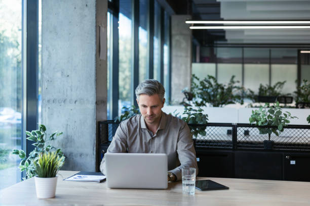 istock Young handsome businessman using laptop at his office desk 2176392033
