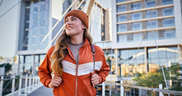 istock Student, inspiration and thinking with woman in college for education, future and knowledge. Learning, vision and youth development with person walking on campus for scholarship, gen z and studying 2176396538