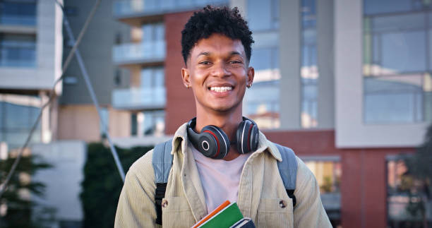 istock Student, future and college with portrait of man for education, learning and knowledge. University, academy and youth development with gen z person at campus for scholarship, school and studying 2176397135