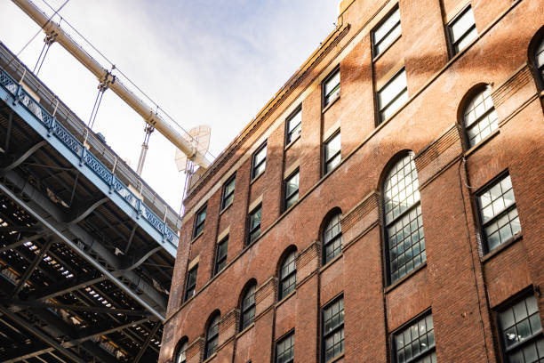 istock DUMBO Brick Building with Windows by the Manhattan Bridge 2176403605