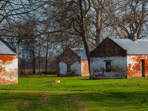Sharpsburg, Maryland, USA - September 9, 2023: Entrance to the historic Dunker Church at Antietam National Battlefield, a key landmark from The Battle of Antietam during the American Civil War.